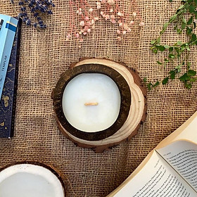 Nến Thơm Gáo Dừa - Oải Hương Bạc Hà (Lavender & Mint) - Hàng Xuất Khẩu - Có Kiểm Định