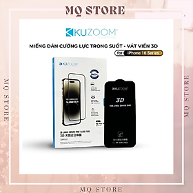 Kính cường lực cho iPhone 16 Pro Max, 16 Pro Kuzo.. 3D trong suốt siêu mỏng full màn hình,độ cứng 9H( hàng chính hãng)