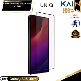 Kính Cường Lực Trong Suốt Kèm Khung Dán Cho Samsung Galaxy S25 Ultra, UNIQ OPTIX VIVID CLEAR_ Hàng Chính Hãng