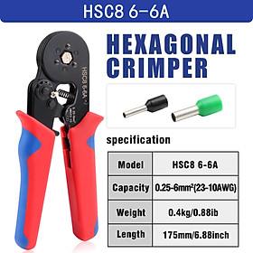 Kìm bấm đầu cos lục giác Robot HSC8 6-6A, chuyên nghiệp và tiện dụng, đảm bảo sự tiếp xúc của đầu nối