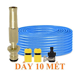 Mua ️ Bộ dây vòi xịt nước rửa xe tưới cây  loại 7m 10m 206587 cút sập nối nhựa đen+ túi đựng bút