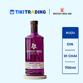 Rượu Whitley Neill Handcrafted Rhubarb & Ginger Gin 43% (700ml) - Không hộp