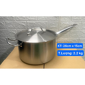 Mua Nồi Quánh Inox Tay Cầm - 3 Đáy _  Kích Thước: 16cm _ 18cm _ 20cm _ 22cm _ 24cm _ 26cm