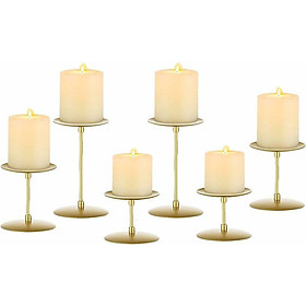 Golden Candlestick - Một bộ gồm 6 nến trang trí hiện đại trong bàn kim loại Bàn cưới Advent House Bàn nhà hàng Bàn phòng khách
