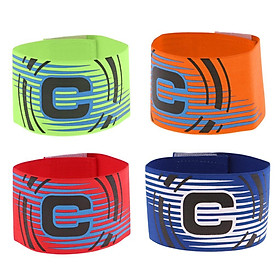 4pcs Captain Armband Football Soccer Sports Adjustable Elastic Arm Bands