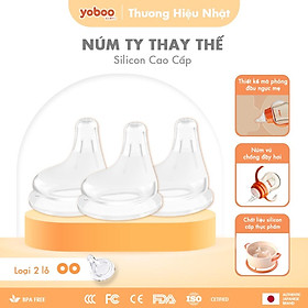 Combo 3 Núm Ty Thay Thế Bình Sữa Cho Bé yoboo - 2 Lỗ
