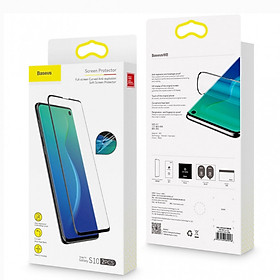 Kính Cường Lực full 3D siêu mỏng cho Samsung Galaxy S10 Plus hiệu Baseus - Hàng chính hãng - Trong suốt