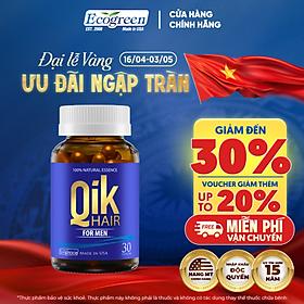 [Hộp 30v] Viên Uống Kích Thích Mọc Tóc Qik Hair For Men Ecogreen Giảm Rụng Tóc Cho Nam