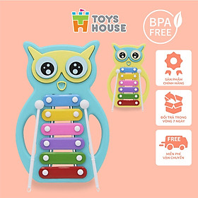 Đồ chơi nhạc cụ- Đàn gõ Xylophone hình cú mèo đáng yêu Toyshouse C601 - Dụng cụ phát triển năng khiếu âm nhạc dành cho bé yêu