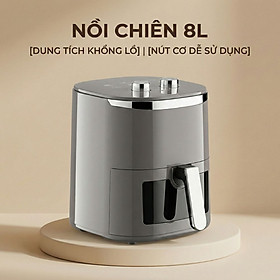 Nồi Chiên Không Dầu 8 Lít Mishio MK391 - Dung Tích Khổng Lồ, Nướng Nguyên Con Gà, Giá Cực Rẻ - Hàng chính hãng
