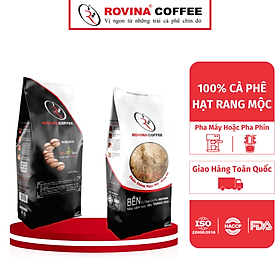 Cà Phê Hạt Robusta Việt Nam – Pha Máy – Gói 500Gr ( Nguyên Hạt) Hương Vị Cân Bằng Mùi Thơm Nhẹ, Vị Êm Thương Hiệu Rovina Coffee