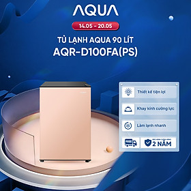 [SẢN PHẨM MỚI 2025] Tủ lạnh mini Aqua 90 lít AQR-D100FA(PS) - Màu hồng nhạt - Freeship toàn quốc - Có hỗ trợ đổi qua be - Hàng chính hãng