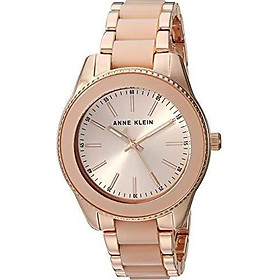 Anne Klein Women's AK/3214WTGB Gold-Tone and White Resin Bracelet Watch