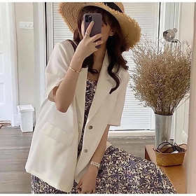 Áo blaze cộc tay basic mặc được các mùa - Áo khoác vest over size cá tính mix đồ cực xinh