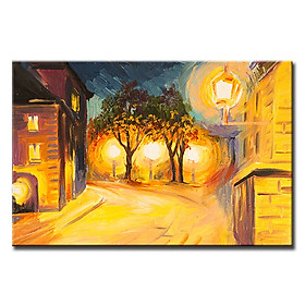 Mua Tranh Canvas Suemall Treo Tường Nghệ Thuật Phố Lên Đèn CV1408108