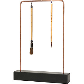 Hongmei brush holder pen hanging gold stone copper 7 pin mouth type brush holder creative new Chinese brush holder pen hanging
