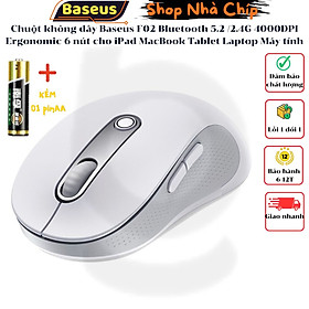 Mua Chuột không dây Baseus F02 Bluetooth 5.2 /2.4G 4000DPI Ergonomic 6 nút cho iPad MacBook Tablet Laptop Máy tính- Hàng chính hãng