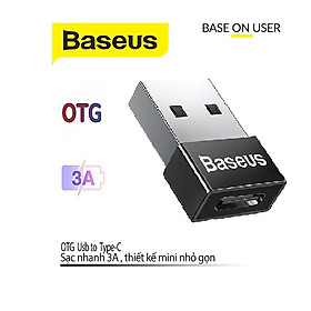 Mua Đầu chuyển đổi OTG Baseus Usb sang Type-C hỗ trợ sạc nhanh truyền dữ liệu thiết kế nhỏ gọn ( 2 loại ) - Hàng chính hãng