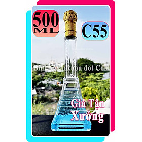Mua  Mua 10 Tặng 2   C55 Chai Đựng Rượu Thủy Tinh Tháp EIFFEL Sang Trọng - Cao Cấp 500ml - Đẹp Cao Cấp - Nắp Kín Thủy Tinh Trong - Tặng Biếu Sang Trọng