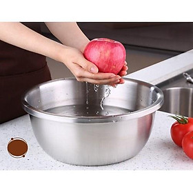 Mua   DÀY DẶN   THAU INOX SIZE 26cm CAO CẤP SIÊU ĐẸP - THAU ĐỰNG INOX ( NHIỀU SIZE GHÉ SHOP XEM THÊM )