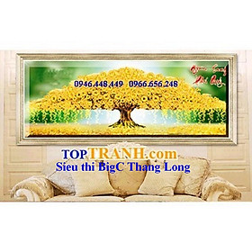 Mua Tranh thêu chữ thập cây tài lộc cây tiền vàng giàu sang phú quý 88811 chưa thêu