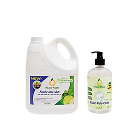 Combo Sản Phẩm Peace Mass - Nước Lau Sàn TD Chanh Sả - Bạc Hà 3.6l + Nước Rửa Chén 500ml