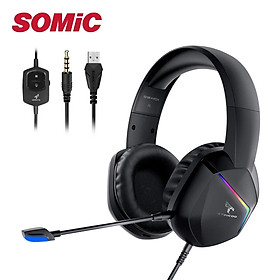 Tai nghe Gaming Somic GS401 - Không dây, Led RGB, Nhiều chế độ âm thanh - Hàng chính hãng