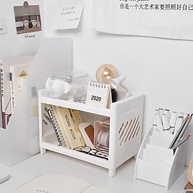 Mua Kệ Nhựa Mini VUÔNG 2 tầng desk decor bàn học