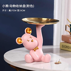 Mua Tượng G.ấu Bearbrick bê khay decor đựng mỹ phẩm trái cây trang trí nhà cửa quà tặng sinh nhật khai trương nhiều màu  tay g.ấu để ngẫu nhiên - GD016