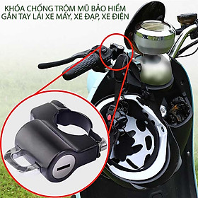 Hình ảnh Khóa chống trộm mũ bảo hiểm gắn tay lái xe máy, đạp, xe điện, bằng hợp kim kèm 2 chìa khóa