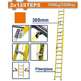 THANG XẾP SỢI THỦY TINH KÉO DÀI 2X12 BẬC WADFOW WLD0924 - HÀNG CHÍNH HÃNG
