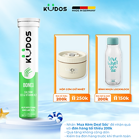 Viên sủi KUDOS BONE - Thực phẩm bảo vệ sức khỏe KUDOS BONE HEALTH CALCIUM, D3 & VITAMIN K2 (20 viên/ tuýp)