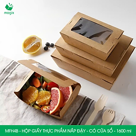 Mua MFH4B - 1600ml - 50 hộp giấy kraft đựng thực phẩm  hộp giấy đựng thức ăn có cửa sổ  hộp đựng cơm