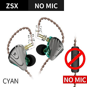 KZ ZSX 1DD 5BA Hybrid 12 Trình điều khiển tai nghe Bass Hifi Bass Monitor Tiếng ồn Khai tai Tai nghe kim loại KZ ZAX ZS10 Pro ASX