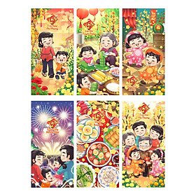 Combo 36 Bao Lì Xì - Mẫu Tết Gia Đình