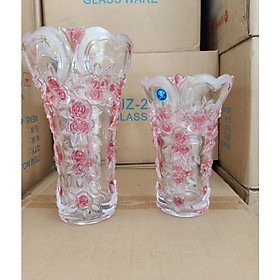 Mua Bình Hoa Thủy Tinh Họa Tiết Hoa Hồng Tim Cao 25cm   30cm | Tùy Chọn Màu Sắc   kích Thước