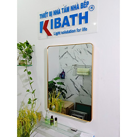 Gương Soi Kibath Chữ Nhật Bo 4 Góc Khung Viền Nhôm Sơn Tĩnh Điện, KB-138