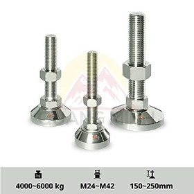 A-MB/A-MSB-Chân tăng chỉnh chiều cao gắn bi, inox 304, chịu lực, đế sắt mạ Niken M24, M30, M42 cao cấp Hàn Quốc