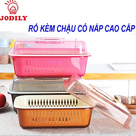 Mua Rổ Kèm Chậu Có Lắp Cao Cấp Jodily - Đựng Rau Củ Quả  Chén Bát Đĩa  Đựng Đồ Đa Năng KT:35x25x10 cm