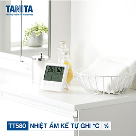 Mua Nhiệt ẩm kế điện tử tự ghi 7 ngày TANITA TT580 chính hãng nhật bản thiết bị đo độ ẩm nhiệt độ chính xác màn hình rõ ràng hiển thị ngày giờ chuông báo thức có lỗ treo để bàn phù hợp trong phòng lạnh  bệnh viện  gia đình có trẻ sơ sinh