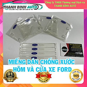 Miếng dán silicon chống xước hõm tay nắm cửa xe Ford