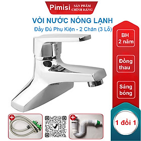 Vòi nước nóng lạnh lavabo Pimisi 100V bằng đồng cho nhà tắm | Hàng chính hãng