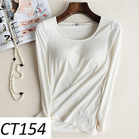 Áo dài tay cotton có đệm ngực liền ct154