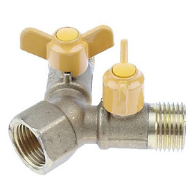 2x Two Way Gas Hose Tube Connector Control Valve Adapter Gas Pipe Connector Piece Pipe Fittings