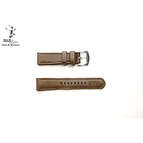 Dây đồng hồ da bò thật 22mm handmade bền chắc cao cấp RAM Leather - tặng khóa chốt và cây thay dây