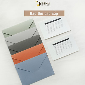 10 bao thư cao cấp - giấy mỹ thuật nhám- 11x16cm - STHM stationery