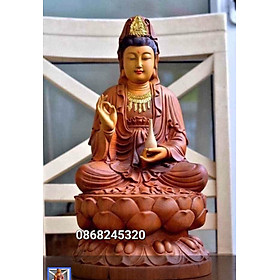 Mua Tượng phật bà quan âm bồ tát bằng gỗ hương đá sơn pu giả cổ kt 30×15cm