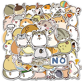Sticker 50 miếng hình dán Cute Hamster