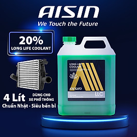 Nước Làm Mát Động Cơ Màu Xanh Lá AISIN Long Life Coolant 20% 4 Lít LCPM20A4LG - Nhập Khẩu Chính Hãng