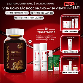 Viên uống Sắc Ngọc Khang ++ (120 viên) giúp trẻ hóa Làn da làm mờ sạm nám tàn nhang hiệu quả, tăng cường tính đàn hồi cho làn da, hỗ trợ cải thiện và phục hồi da bị lão hóa vượt trội
